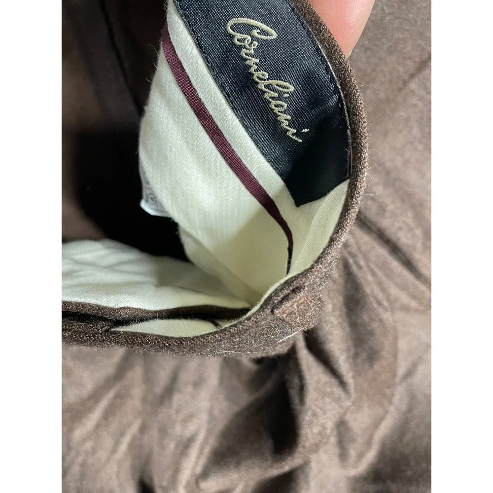 Corneliani brown pleated